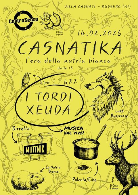 Flyer illustrato di Casnatika, febbraio 2026