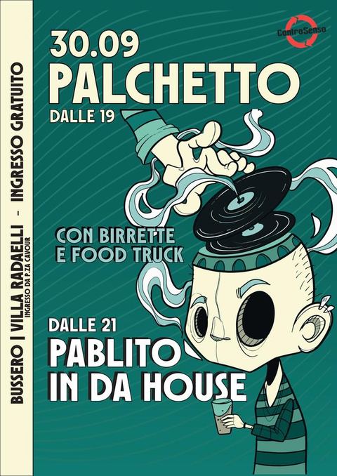 Flyer verde di Palchetto con Pablito in da House, settembre 2023