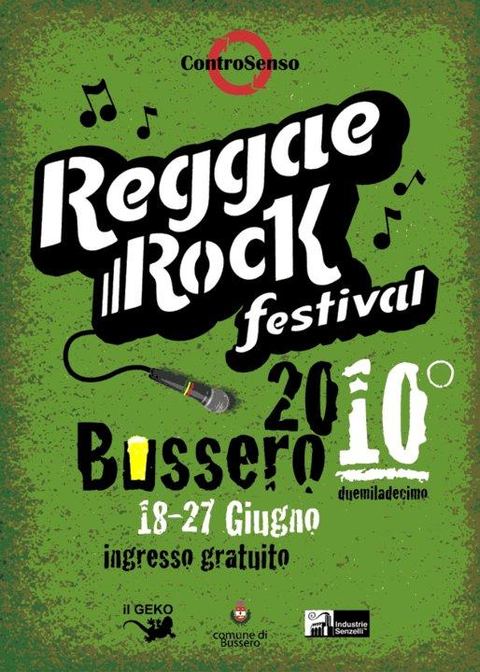Manifesto verde della decima edizione del Reggae Rock Festival, 2010